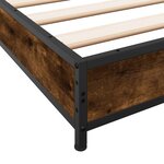 vidaXL Cadre de lit chêne fumé 135x190 cm bois d'ingénierie et métal
