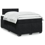 vidaXL Sommier à lattes de lit avec matelas Noir 120x200 cm Velours
