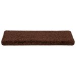 vidaXL Tapis d'escalier 10 pièces 65 x 21 x 4 cm Marron Bord rectangulaire