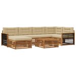 vidaXL Ensemble de canapés d'extérieur 7 Pièces Naturel et Beige