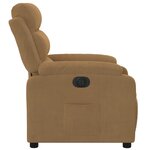 vidaXL Fauteuil inclinable électrique Marron Velours