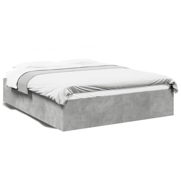 vidaXL Cadre de lit sans matelas gris béton 150x200 cm