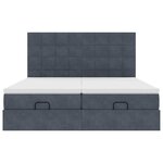 vidaXL Cadre de lit ottoman avec matelas gris foncé 200x200 cm velours