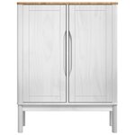 vidaXL Buffet FLORO Blanc 70 x 30 x 70 5 cm Bois de Pin Massif