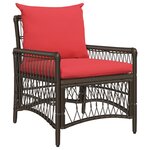 vidaXL Chaise de jardin avec coussins marron 60x70x78 cm Rotin synthétique