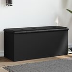 vidaXL Banc de rangement noir 102x42x45 cm bois d'ingénierie
