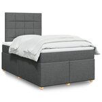 vidaXL Sommier à lattes de lit avec matelas Gris foncé 120x200cm Tissu