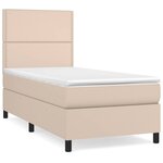vidaXL Sommier à lattes de lit avec matelas Cappuccino 90x190 cm