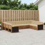 vidaXL Ensemble de canapés d'extérieur 9 Pièces Naturel et Beige
