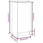vidaXL Buffet Chêne fumé 30x30x70 cm Bois d'ingénierie