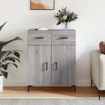 vidaXL Buffet sonoma gris 69 5x34x90 cm bois d'ingénierie