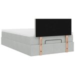 vidaXL Cadre de lit ottoman et matelas gris clair 120x200 cm velours