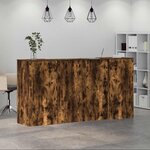 vidaXL Bureau de réception chêne fumé 200x50x103 5cm bois d'ingénierie