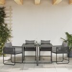 vidaXL Chaises de Jardin avec Coussins 4 Pièces Noir Rattan Poly