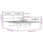 vidaXL Cadre de lit métal sans matelas avec pied de lit noir 140x200cm