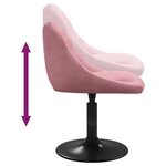 vidaXL Chaises pivotantes à manger lot de 2 Rose Velours