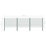 vidaXL Panneau de clôture avec poteaux Fer 5 1 x 1 2 m Vert