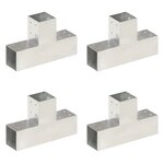 vidaXL Connecteurs de poteau 4 Pièces Forme en T Métal galvanisé 81x81 mm