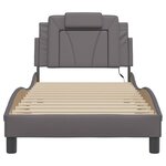 vidaXL Cadre de lit avec LED sans matelas gris 80x200 cm