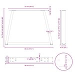 vidaXL Pieds de table basse en forme de V  2 pièces  blanc  30 x (30-31 3) cm  acier