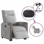 vidaXL Fauteuil inclinable électrique gris nuage tissu