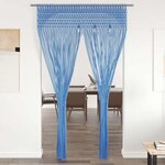 vidaXL Rideau en macramé Bleu 140x240 cm Coton