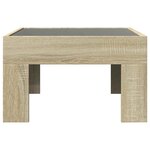vidaXL Table basse avec LED infini chêne sonoma 50x50x30 cm