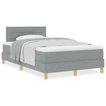 vidaXL Lit avec sommier avec matelas gris clair 120x200 cm en tissu