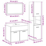 vidaXL Ensemble de meubles de salle de bain 4 Pièces gris béton