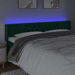 vidaXL Tête de lit à LED Vert foncé 183x16x78/88 cm Velours