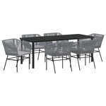 vidaXL Ensemble de salle à manger pour jardin 7 pc Gris