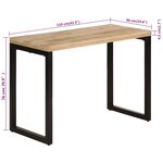 vidaXL Table à dîner 110x50x76 cm Bois de manguier massif
