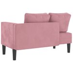 vidaXL Chaise longue avec coussins rose velours