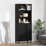 vidaXL Haut Armoire Chêne noir 69 5 x 34 x 180 cm Bois d'ingénierie