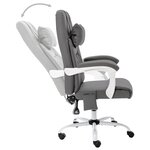 vidaXL Chaise de bureau de massage Gris Similicuir
