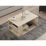 Table basse Eros rectangulaire - Travertin - 80 x 50 x 40 cm