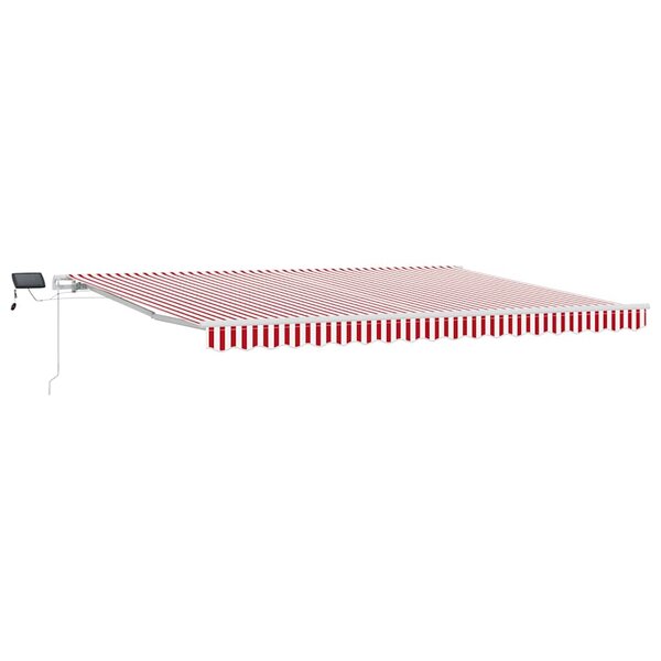 vidaXL Auvent Rétractable Rouge et Blanc 450 × 300 cm Tissu et acier