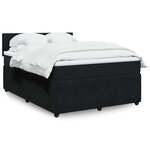 vidaXL Sommier à lattes de lit avec matelas Noir 140x200 cm Velours