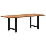 vidaXL Table à manger marron clair bois de chêne massif rectangulaire