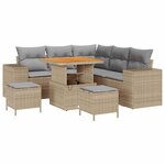 vidaXL Ensemble de canapé de jardin 8 Pièces Beige et Gris clair