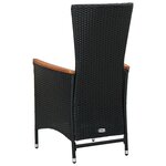 vidaXL Ensemble à manger d'extérieur 7Pièces Résine tressée acacia Noir