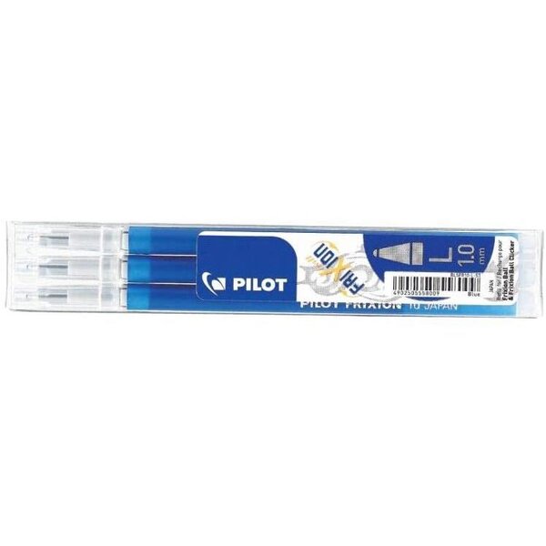 Lot de 3 Recharges pour stylo roller FRIXION BALL 10 Pointe large bleu PILOT