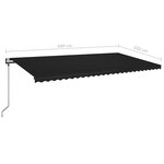 vidaXL Auvent automatique capteur de vent et LED 600x350 cm Anthracite