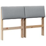 vidaXL Tête de lit capitonnée Gris clair 120 cm Pin massif