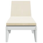 vidaXL Chaise longue avec coussin blanc 186x60x29 cm PP