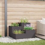 vidaXL Cache-pot de jardin Noir 80 x 80 x 60 cm Acier