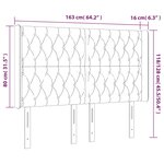 vidaXL Tête de lit à LED Bleu foncé 163x16x118/128 cm Velours