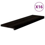 vidaXL Marches d'escalier 16 Pièces marron foncé 90x30x2 cm chêne massif