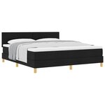vidaXL Lit à ressorts avec coussin Noir 180 x 200 cm tissu