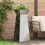 vidaXL Poteau de jardin avec bol 40x40x100 cm en acier galvanisé.